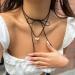 Oralgo Simple Heart Choker Necklace | Adjustable Silver Collarbone Chain Jewelry - Buy Online on SooperMarket.com
