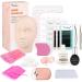 Cuckoo Eyelash Extension Kit,Lash Extension Practice Kit,Mannequin Head Practice Exercise Set Training Lash Extension Supplies for Beginners Include Mini Fan Lash Dryer,Eyelash Graft Eyelash Extension Kit-A3