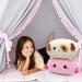 Yamepuia 35CM Axolotl Plush Pillow Toy - Soft Pink Stuffed Animal for Kids Birthday Gifts - Buy Online on SooperMarket.com