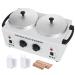 AW Dual Pot Wax Warmer Professional Electric Heater Dual Parrafin Hot Facial Skin Equipment SPA Home Adjustable Temperature Set 2 Count (Pack of 1)