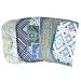 2 Ply Moroccan Tile Flannel Washable Kids Lunchbox Napkins 8x8 inches 5 Pack - Little Wipes (R) Flannel