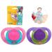 2-part classic jaw-friendly pacifier set non-toxic fly oval silicone pacifier BPA-free pacifier with soft knobs ideal for babies from 0 to 6 months