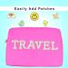 DANCOUR Large Pink Makeup Bag & Toiletry Organizer for Women - Nylon Cosmetic Pouch, Travel-Friendly, Preppy Style - Hot Pink Makeup Storage for Girls - Buy Online on SooperMarket.com