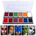 12 Colors Alcohol Activated SFX Makeup Palette - Professional Waterproof Face & Body Paint for Cosplay Theatre & Film - Buy Online on SooperMarket.com