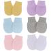 LEFSDVF 6 Pairs Newborn Baby Mittens Baby Anti Scratch Mittens Baby Cotton Scratch Mittens Super Soft Adjustable No Scratch Cotton Baby Gloves for 0-6 Months Baby Boys Girls