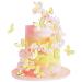 Blumomon 30 pieces 3D butterfly cake topper decorations yellow gold rim mixed size butterfly cupcake tops picks wedding baby shower party wedding day birthday party cupcake decoration butterfly-2