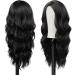Long Black Wavy Wig for Women 24 Inch Middle Part Curly Synthetic Hair Natural Looking Heat Resistant Fiber for Daily Party Use (Black) - Buy Online on SooperMarket.com