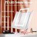 Trifold Makeup Mirror with Lights - 3 Color Modes, 72 LED Vanity Mirror, 1x/2x/3x Magnification, Touch Control, Portable High Definition Cosmetic Mirror - Pale Pink - Buy Online on SooperMarket.com