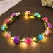 Zoestar Light Up Flower Crown Headband LED Hair Wreath Headbands Bridal Floral Headpiece Festival Party Hair Accessories for Women and Girls (Colorful Standard Size)