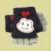 Kids Cute Cartoon Monkey Knitted Mittens - Warm Convertible Thermal Gloves for Children 3-8 Years - Dark Blue - Buy Online on SooperMarket.com