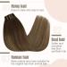 FSHINE 120g Ombre Clip-in Hair Extensions | 100% Remy Human Hair - Dark Brown & Caramel Blonde Balayage - 40cm - 7 Pieces - Buy Online on SooperMarket.com