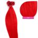 Red bonding extensions made of 100% remy real hair - 150x 1g 45cm smooth strands - long hair with keratin bondings U -tip as hair extension and hair compression in the color red 150 strands/150g no. 720 red