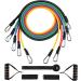 Resistance Bands Set 5pcs with Handle Strength Exercise Resistance Band Training Fitness Tubes Tension Bands Workout Gym Equipment Men and Women for Home Use Physical Training Cable 150LBS