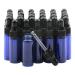Rowiz 30 pieces 5 ml of small drip bottles essential oils glass bottle lotion-perfume sample vials with glass-eye droppers and black caps pink bottle.(blue) 5ml blue
