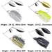 MadBite Spinnerbait Fishing Lures 4pc Multi-Color Kits with Stinger Hooks in Storage Box - 3/8oz Double Willow & Colorado/Willow Blades - Buy Online on SooperMarket.com