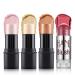 DELISOUL 4 Pack Face Highlighter and Blush Sticks Cream Blush Stick for Cheeks & Lips Shimmer Highlighter Makeup Stick Professional Long-lasting Face Shaping Foundation Creamy Pen Stick Makeup Set B