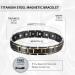 MagEnergy Men's Titanium Steel Magnetic Bracelet 8.5 - Adjustable, Gold Black - Buy Online on SooperMarket.com