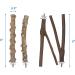 Mogoko 4 Pcs Bird Perches - Natural Wood Parrot Stand for Conure, Budgie, Parakeet - Cage Accessories and Toys - Platform Style 2 - Buy Online on SooperMarket.com