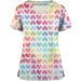 TUNUSKAT Women's Short Sleeve Hand Print Scrubs - Summer Nursing Uniform Blouse (XX-Large, Multicolor) - Buy Online on SooperMarket.com