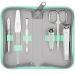 Manicure Set Solingen with top/performance - art leather case handy and soft - 6 -piece nail set for women and gentlemen Marqus made of brilliantly nipped polished steel mint