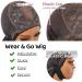 U&A Wear and Go Short Bob Wig with Bangs - 10 inch Black Brazilian Virgin Human Hair 180 Density - Buy Online on SooperMarket.com