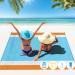 Famstar Beach Blanket Oversized Extra Large79 X 83",Waterproof Sandproof Beach Blanket 1-7 Adults Lightweight Durable for Travel Camping Hiking Picnic (79" X 83", Orange&Blue) 79" X 83" Orange