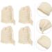 WOONEKY 4pcs Cotton Linen Soap Bag Net Foaming Net Foaming Hand Wash Exfoliating Soap Bag Khaki - Buy Online on SooperMarket.com