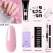 Poly Nail Gel Kit Pink - Beginner Builder Extension Set with Slip Solution for DIY Nail Art - Women's Gift | Light Pink - Buy Online on SooperMarket.com