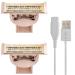Razor Replacement Heads for Flawless Nu Razor, Pink Hair Remover Replacement Heads Compatible with Finishing Touch Flawless women's Razor Rose Gold Plated Body Replacement Heads fit Blades 2pcs Nu Shaver Blades &1pcs Charger Cord