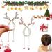 Rhinestone Tassel Ponytail Hair Claw Hair Bun Clip Tassel Ponytail Hair Clips Rhinestone Ponytail Holder Christmas Antlers Pearl Sparkling Diamond Tassel Hair Clips for Women (2pcs-B)