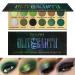 Olive Green Eyeshadow Palette Black Green Multichrome Eyeshadow for Green Smokey Eyes 12 Colors Matte Glitter Pigmented Powder Long Lasting Green Brown Eye Makeup Pallet for Christmas Look Vegan