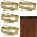 4 Gold Hair Extension Clamps - Metal Wig Clinging Snap Wing Brackets with 10 Teeth for Women's Hair Extensions - Buy Online on SooperMarket.com