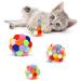 Cat Toy Balls with Bell, TUSATIY Colorful Soft Fuzzy Balls Built-in Bell for Cats, Chewing Toys Interactive Cat Toys for Indoor Cats and Kittens 3 Pack