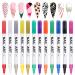 Gorvalin 12 Colors Nail Art Pens  3D Nail Polish Pens Nail Point Graffiti Dotting Liner Pen Sets Nail Art Painted Pen Drawing Nail Design Kit for Nail DIY Decoration