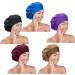 Silk Hair Wrap for Sleeping - Satin Bonnet Sleep Cap for Curly Hair | Soft Satin Head Cover for Women Girls | Purple Silk Bonnet for Makeup and Hair Protection - Buy Online on SooperMarket.com