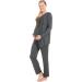 Herzmutter Maternity Homewear Set - 3-Piece Nursing Pyjamas - Pregnancy Wellness - Dark Gray - Buy Online on SooperMarket.com