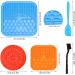 Hysagtek 3 Pcs Licky Mats for Dogs and Cats Dog Lick Mats Slow Feeding Mat with Suction Cup Puppy Lick Mat Pad for Pet Bathing Grooming Training with 1 Spatula + 1 Brush - Buy Online on SooperMarket.com