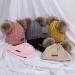 Dark Pink Baby Pom Pom Hat - Infant Toddler Winter Beanie Cap with Crochet Fur Hairball - Unisex One Size - Buy Online on SooperMarket.com