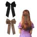 Pack of 2 Hair Bows Hair Clips with Bow Bow Hair for Girls Women (Black Brown)