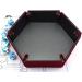 Folding Hexagon Dice Tray with Red Velvet Rolling Surface - Perfect for DND Dice Games and Storage - Buy Online on SooperMarket.com
