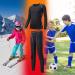 Linlook Kids Thermal Underwear Set - Breathable Winter Sports Gear | Long-Sleeved Top & Long Underpants for Ski & Football (Size 24 Black) - Buy Online on SooperMarket.com