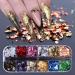 Nails Rhinestones Professional Nail Decoration 12 Grid Nail Crystals Gems for Women Girl Nails Stud Foil for Nails Art Craft DIY(Irregular Shape)