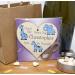 Personalised Wooden Hanging Heart Plaque - Be Brave Dream Big | Blue Safari Animals | New Baby Gift - Buy Online on SooperMarket.com