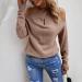 Shop Creoqiji Women's Yellow Shoulder-Free Crop Hoodie - Casual Long-Sleeved V-Neck Top in Pink XL - International Shipping Available! - Buy Online on SooperMarket.com