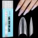 TOMICCA Long Oval French Edge Nail Tips 240pcs Half Cover False Nail Tips Clear Matte False Nails Acrylic Nail Tips Artificial Nails Tips for Acrylic Extensions Salon Nails 15 Sizes Half Cover-Long Oval