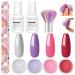 Coscelia Kit Dip Powder 4Tlg.Gray violet pink red dipping powder powder for nails dipping powder 2 in 1 base and top coat dipping powder Activator 7944