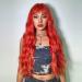 YEESHEDO Women's Long Wave Wig with Bangs - 28 Inches Natural Curly Wavy Synthetic Hair for Party, Cosplay, Halloween - Gold Red - Buy Online on SooperMarket.com