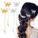 WLLHYF 4Pcs Moving Tassel Butterfly Hair Clips  Silver Butterfly Hair Pins Elegant Tassel Hair Barrettes for Women Girls Hairpin Bride Wedding Head Pieces Hair Accessories