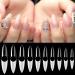 AORAEM Stiletto Nail Tips Acrylic False Nail Clear and Natural 1000Pcs Artificial Press on Fake Nails for Women with Bag (Short Clear+Natural)