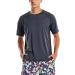 TSLA Swimwear Short Sleeve Top UV Protection UPF 50+ Quick-Dry Rash Guard for Men Mss01 1pack - Charcoal & Black M
